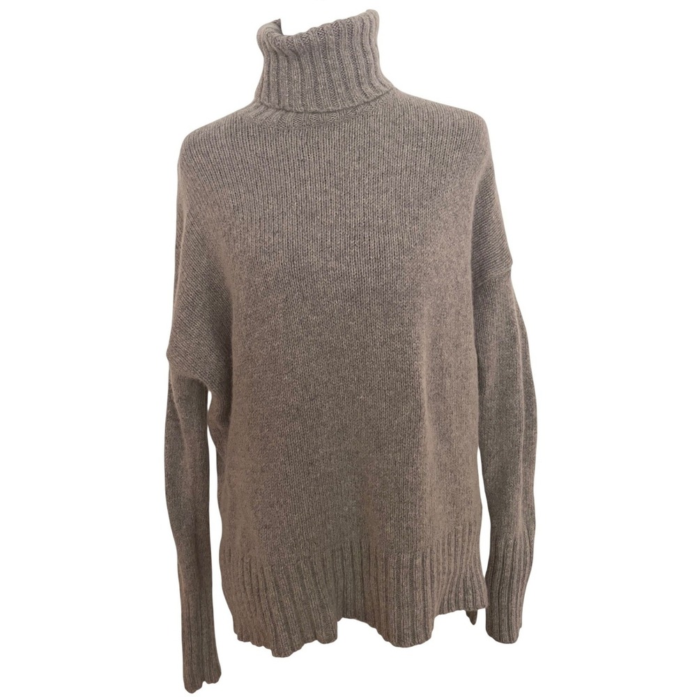 BCBGMAXAZRIA Turtleneck Sweater Women XXS Grey Lambswool Cashmere Oversized Chic